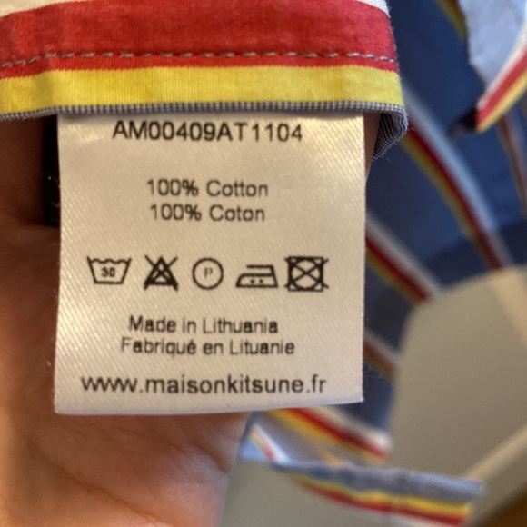 MAISON KITSUNÉ men short sleeve shirt Size 37 - Picture 4 of 5